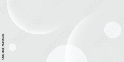 Modern Abstract Background with Round Retro Hipster Style and Grey White Gradient Color and 3d Effects