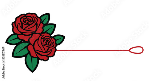 Beautiful red roses illustration floral design vector graphic art