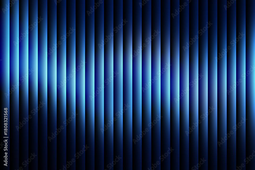 Fototapeta premium Blue Vertical Ribbed Light Gradient Background. Vertical Ribbed Glass Texture. Modern futuristic style for cosmetic branding, promotional banners, web design, and digital wallpapers