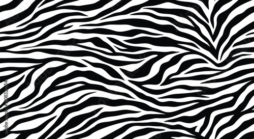 Zebra print background black and white animal skin seamless pattern