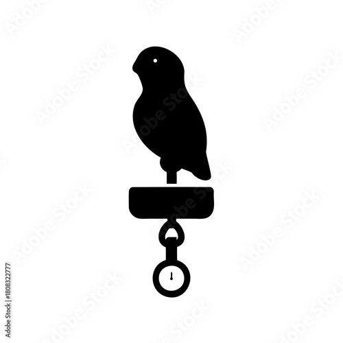 Bird perched on a weighing scale or balance icon symbol Vector, illustration