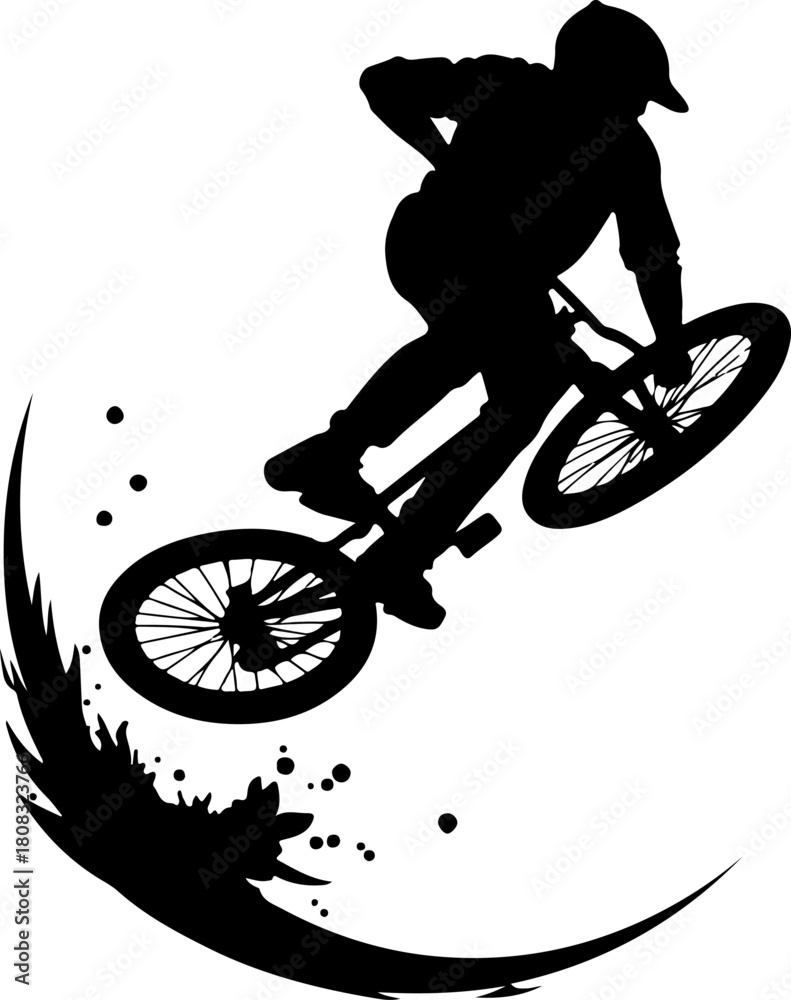Fototapeta premium silhouette of a man Bmx Rider