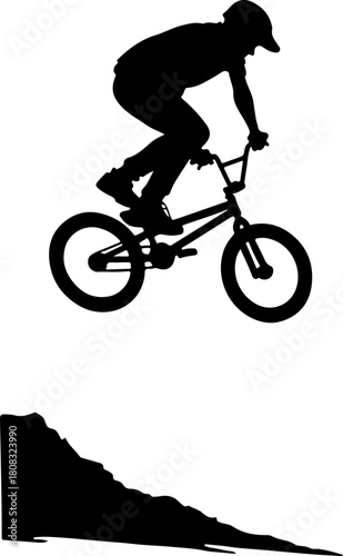 silhouette of a man Bmx Rider