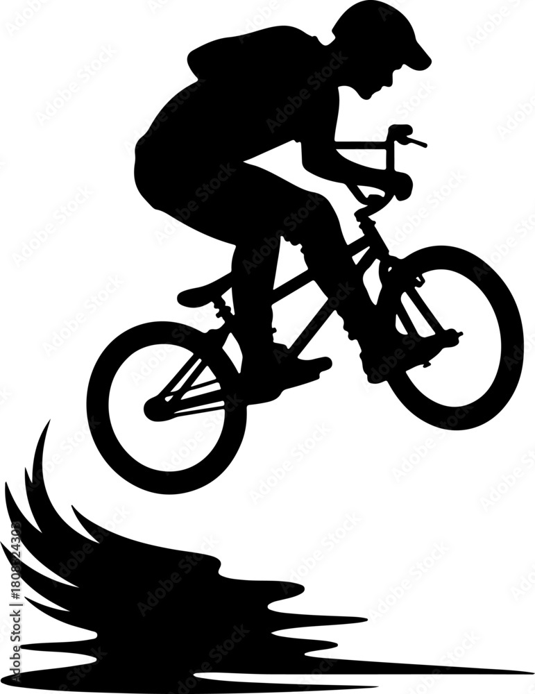 Fototapeta premium silhouette of a man Bmx Rider
