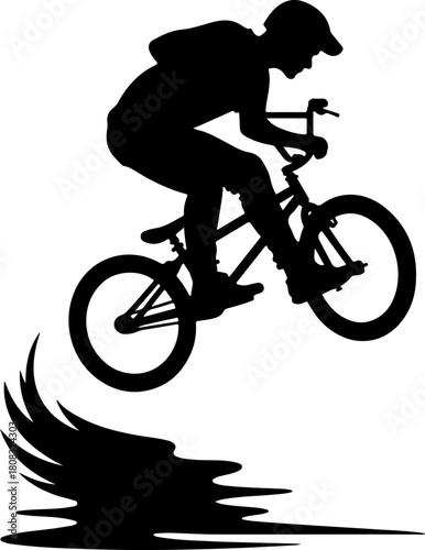 silhouette of a man Bmx Rider