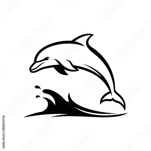 Dolphin leaping from the ocean waves, a symbol of freedom and joy.