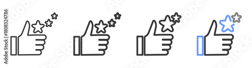 The Ultimate review Styles with Variations Line of icon set vector illustration