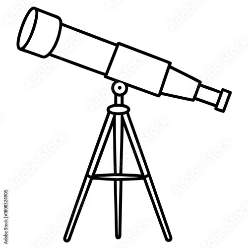 Vector illustration of a telescope on a tripod