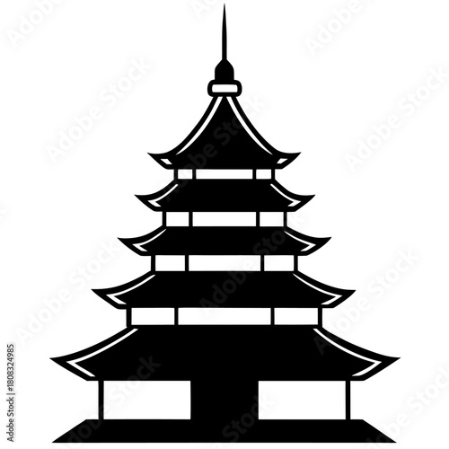 Vector illustration of a pagoda silhouette