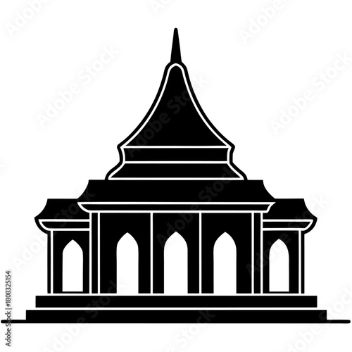Vector illustration of a temple silhouette