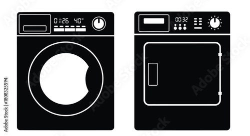 Washing machine and dryer appliance laundry room home appliance icon