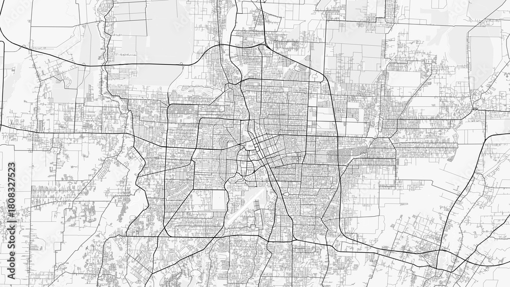 Fototapeta premium Medan City Map. Minimalist black and white line art poster for printing, wallpaper, wall art, and map resources for home and office decor