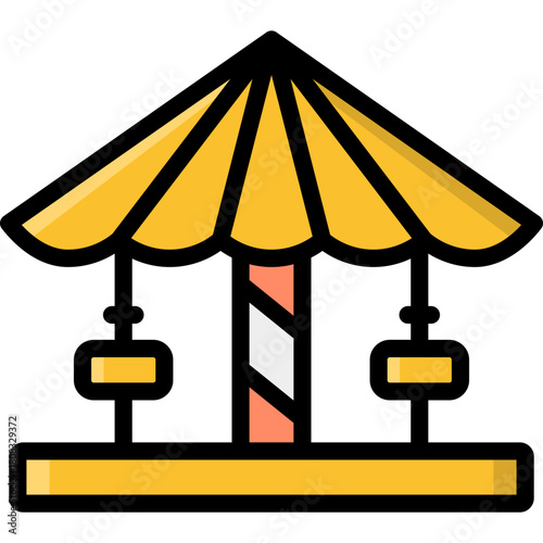 carousel icon illustration design with filled outline