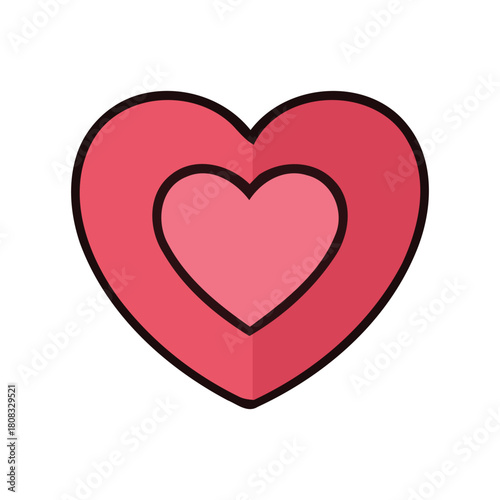 Layered Heart Shape – Romantic Love Symbol Vector Illustration