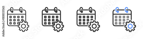 The Ultimate scedule Styles with Variations Line of icon set vector illustration