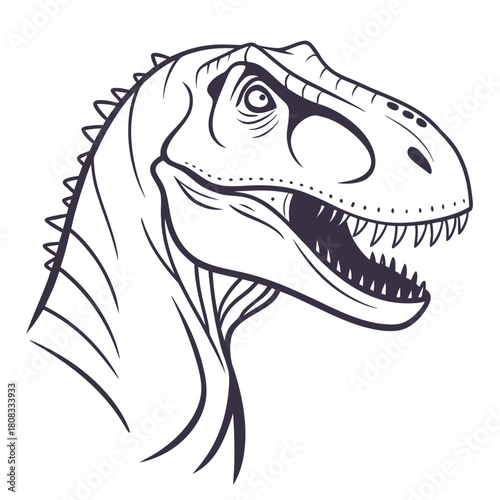 Majestic tyrannosaurus rex head isolated on, prehistoric predator