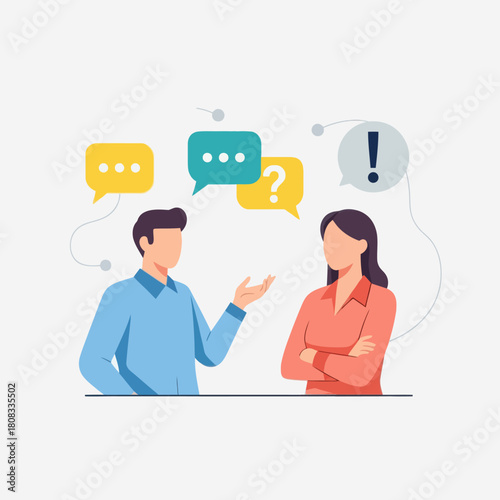 Business Communication Dialogue Illustration