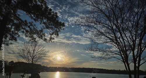 sunset over the river