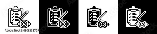 Controlling icon variations in line and glyph style on black and white background
