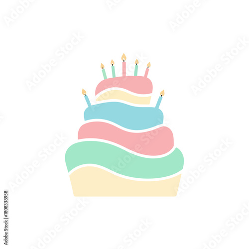 Celebrate sweet moments with this whimsical pastel cake, perfect for invitations, birthdays, and joyous occasions with a touch of sugary delight