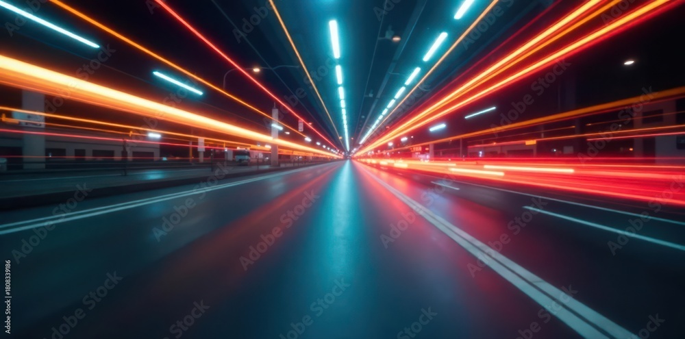 Obraz premium Blurred horizontal streaks depicting rapid movement , horizontal, superhero