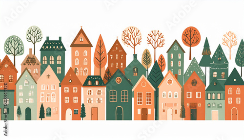 Warm Terra Cotta & Sage Doodle Icons for Real Estate Ad
