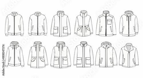 Collection of Fashionable Jackets and Coats for Men and Women.