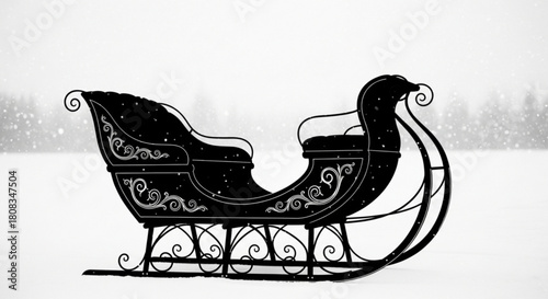 Download santa sleigh vector illustration for christmas holiday season decoration and design project