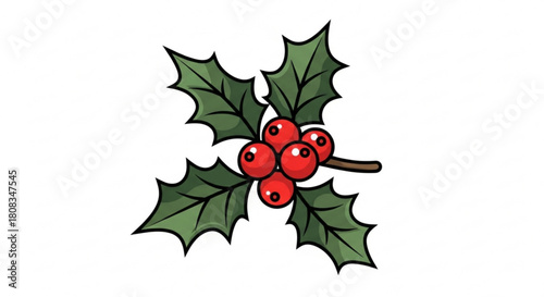 Download christmas holly berry vector illustration festive season decoration holiday plant clip art free image