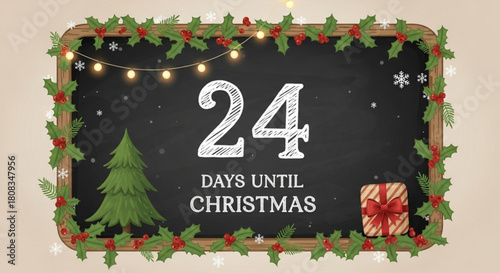 Christmas advent calendar countdown twenty four days until christmas holiday festive seasonal celebration