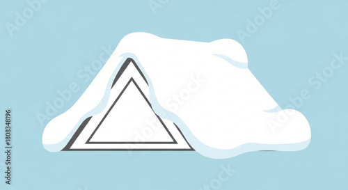 Winter snow covered roof vector illustration for christmas holiday season design element and background use