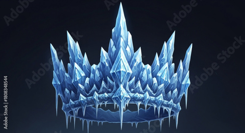 Ice crown tiara winter queen frozen crystal fantasy fairytale headwear majestic cold kingdom accessory