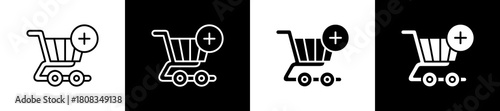 Purchase icon variations in line and glyph style on black and white background