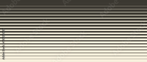 Retro linear halftone gradation texture. Fading thick to thin line gradient pattern. Vector horizontal strip wallpaper for overlay, print, cover design. Parallel repeating stripe transition background