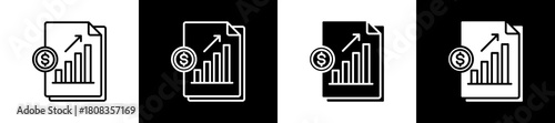 Sales  icon variations in line and glyph style on black and white background