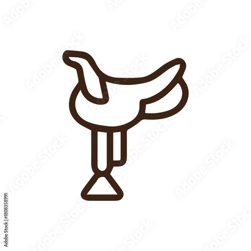 Classic Horse Saddle Icon for Equestrian Sports and Western Riding Adventures