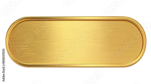 Gold plate. Gold metal plate. Yellow shiny texture with frame. Vector illustration. Stock image.