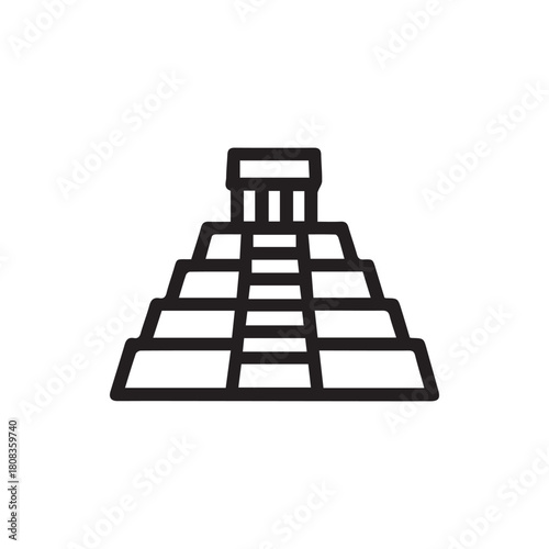 Simple outline icon representing an ancient stepped pyramid or landmark