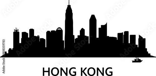 Hong Kong city skyline silhouette