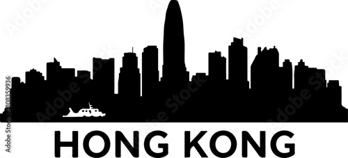 Hong Kong city skyline silhouette