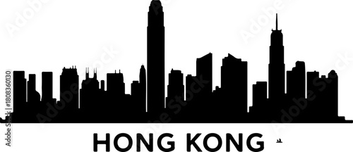 Hong Kong city skyline silhouette