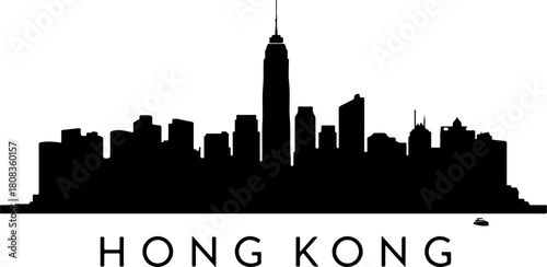 Hong Kong city skyline silhouette
