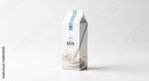 Wallpaper Mural A carton of milk with a splash effect, isolated on white background. Torontodigital.ca