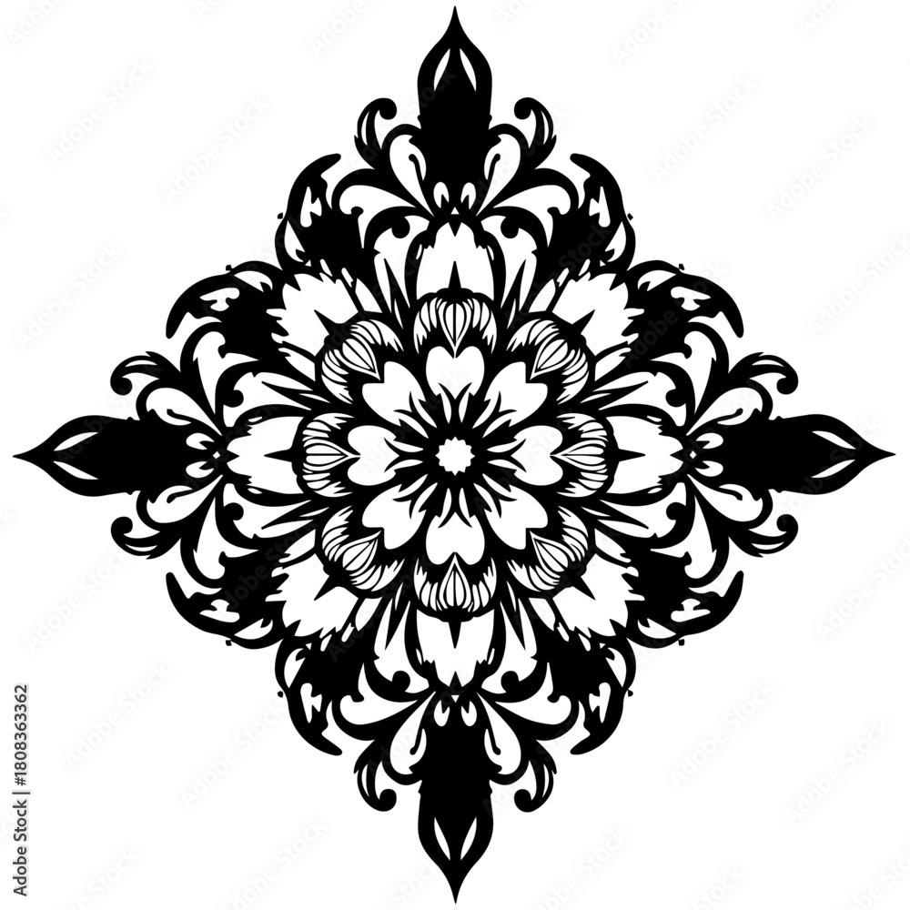 Fototapeta premium Ornament Mandala Square Decorative Islamic Elements