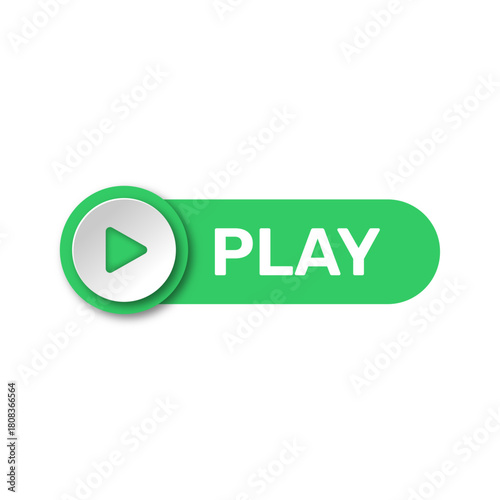 Green Play Button Icon with Rounded Shape