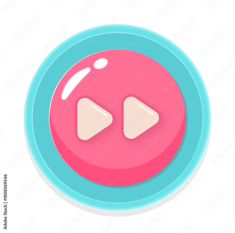 Obraz premium Game Button Set UI Web Icon for App Isolated. Volume Cartoon Vector Design. Mobile Game Assets Sign. 