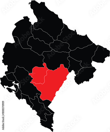 Vector Map Central Region of Montenegro