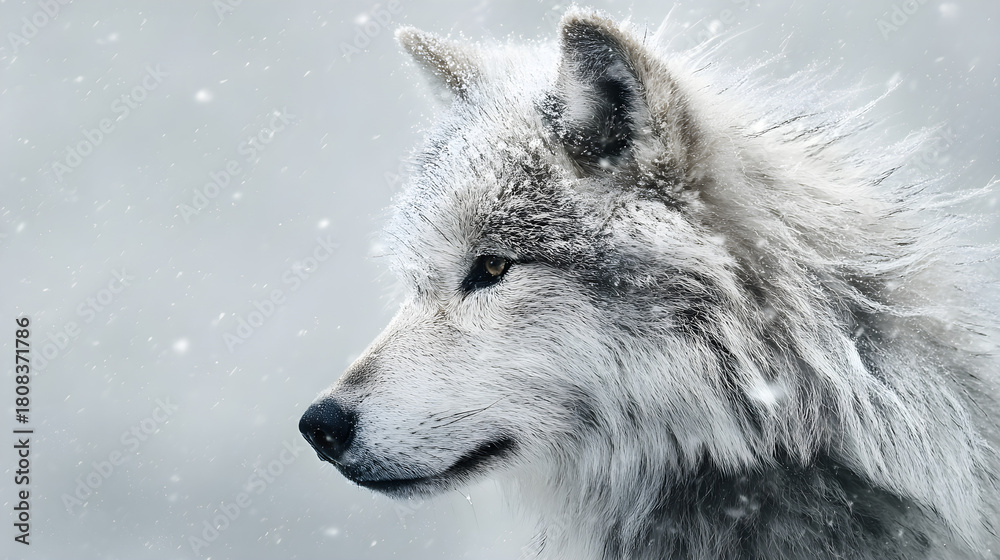 Fototapeta premium wolf in snow