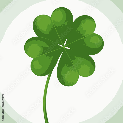 Green fourleaf clover with multiple rounded leaflets symbolizing luck and fortune, isolated on