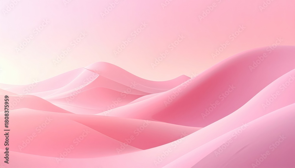 Obraz premium Soft pink desert landscape, gently shaped and rendered with serene lighting
